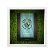 صورة شعار مانشستر سيتي - خلفية سوداء - عشبية مضيئة