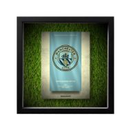 صورة شعار مانشستر سيتي - خلفية بيضاء - عشبية مضيئة