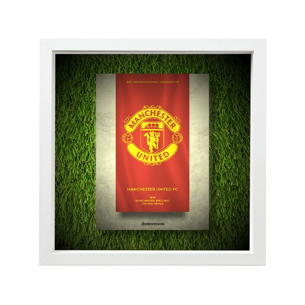 صورة شعار مانشستر يونايتد - خلفية بيضاء - عشبية مضيئة